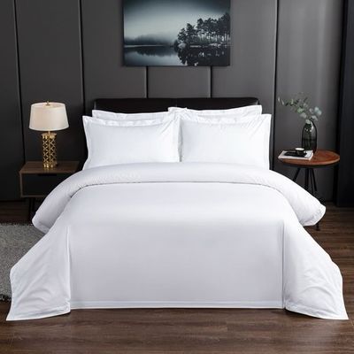 Tamanho personalizado Set de roupa de cama de hotel respirável Lenço de cama de algodão branco