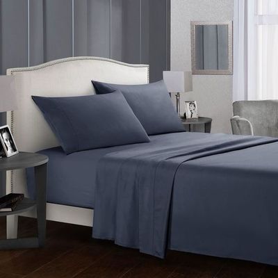 Embalagem de cores personalizadas Linho de cama simples tingido Casa de hotel Cama de cama plana